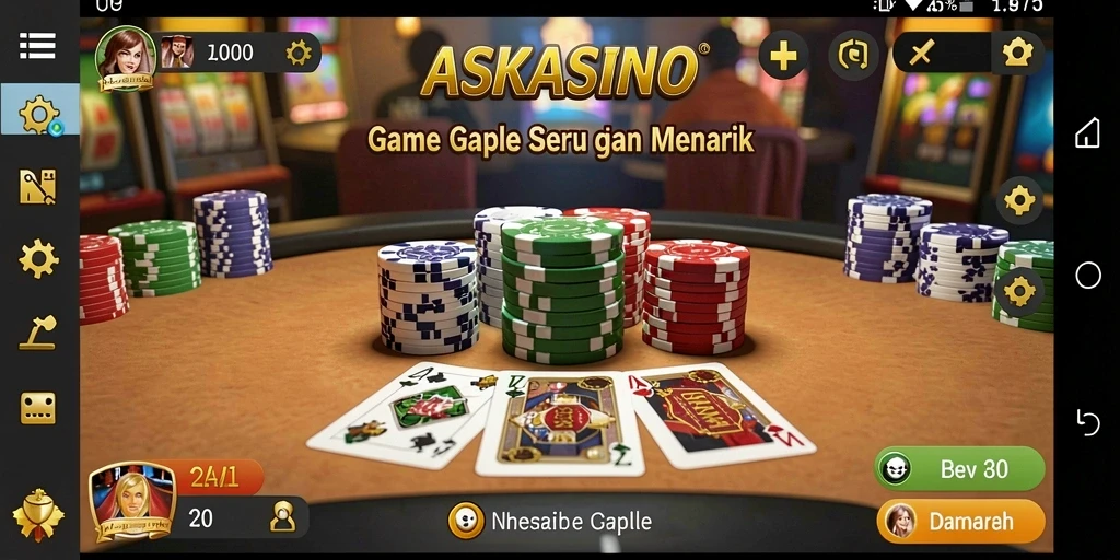 Tampilan gameplay seru Gaple di ASKASINO.