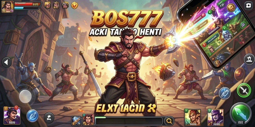 Screenshot gameplay BOS777 menunjukkan aksi mendebarkan dan pertarungan seru.