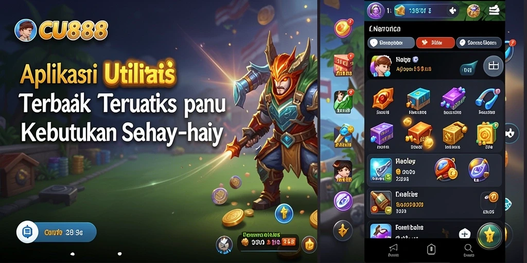 Tampilan antarmuka utama CU888 dengan fitur utilitas terintegrasi.