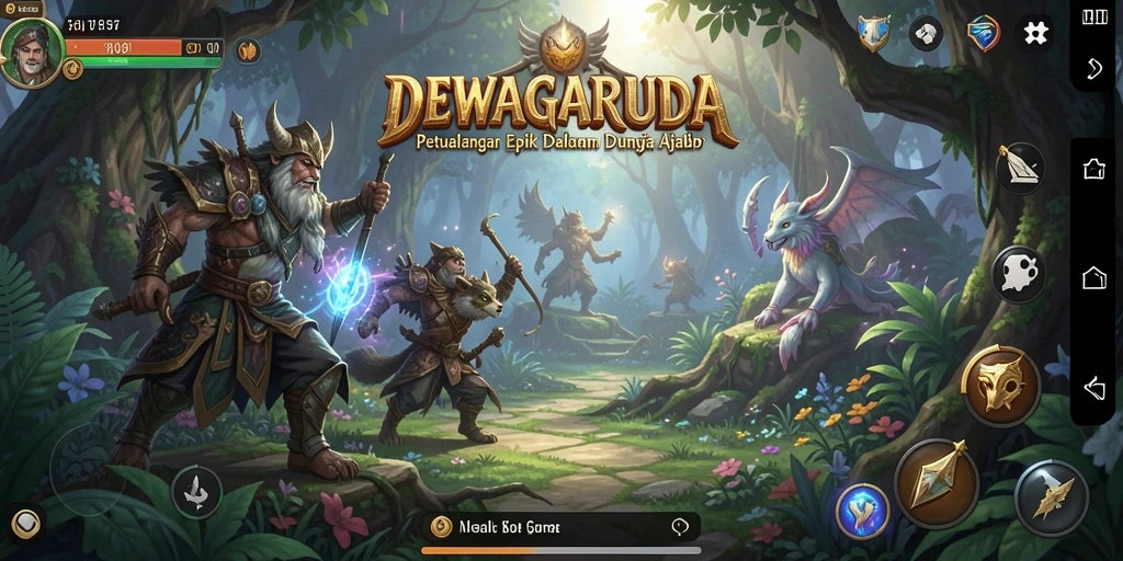 Gameplay seru DEWAGARUDA yang menampilkan pertarungan epik.