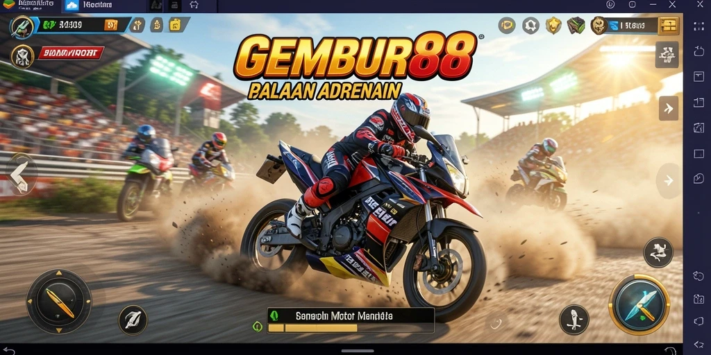 Gameplay seru dalam balapan motor yang menegangkan.