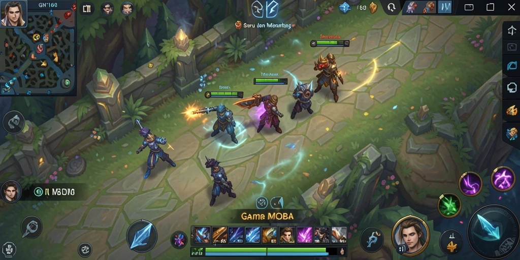Screenshot gameplay GN168 menampilkan aksi pertarungan tim yang seru.