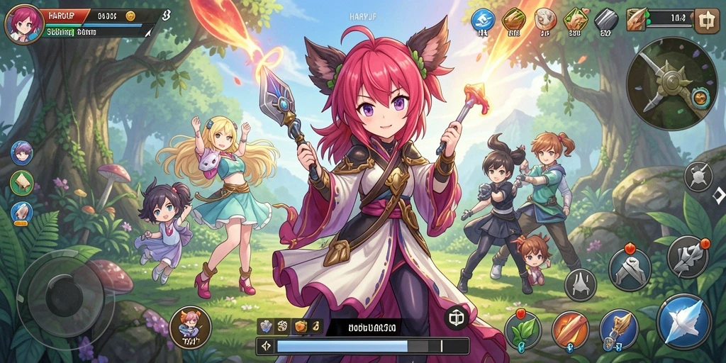 Menampilkan gameplay seru dalam dunia Anime yang menawan.