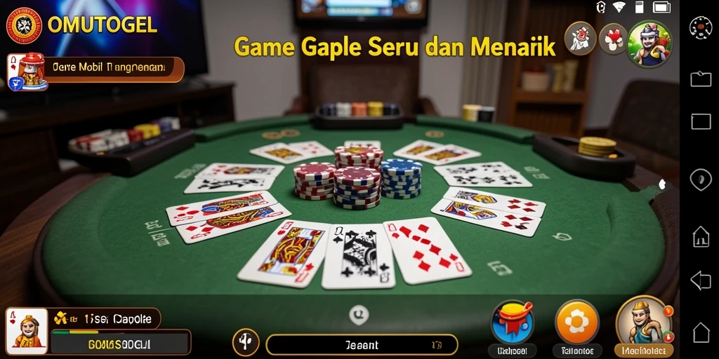 Tampilan gameplay seru dalam OMUTOGEL saat bermain Gaple.