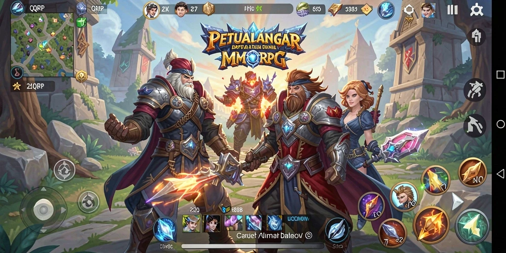 Tampilan gameplay seru di dunia fantasi MMORPG QQRP.