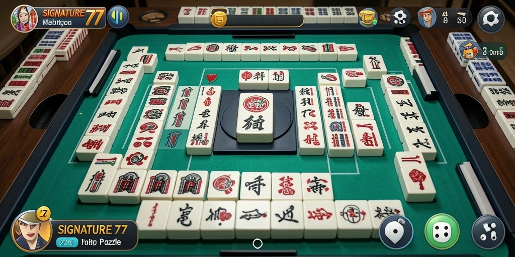 Gambaran gameplay Mahjong yang seru dalam SIGNATURE77.